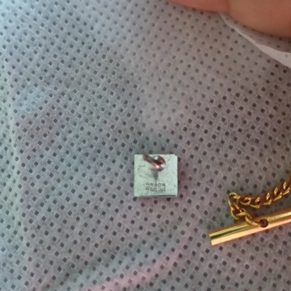 Anson Vintage Sterling Silver Square Lapel Tie Tack Pin